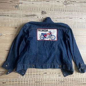 VINTAGE LEVIS DEMIN JACKET SMALL HONDA BIKER PATCH